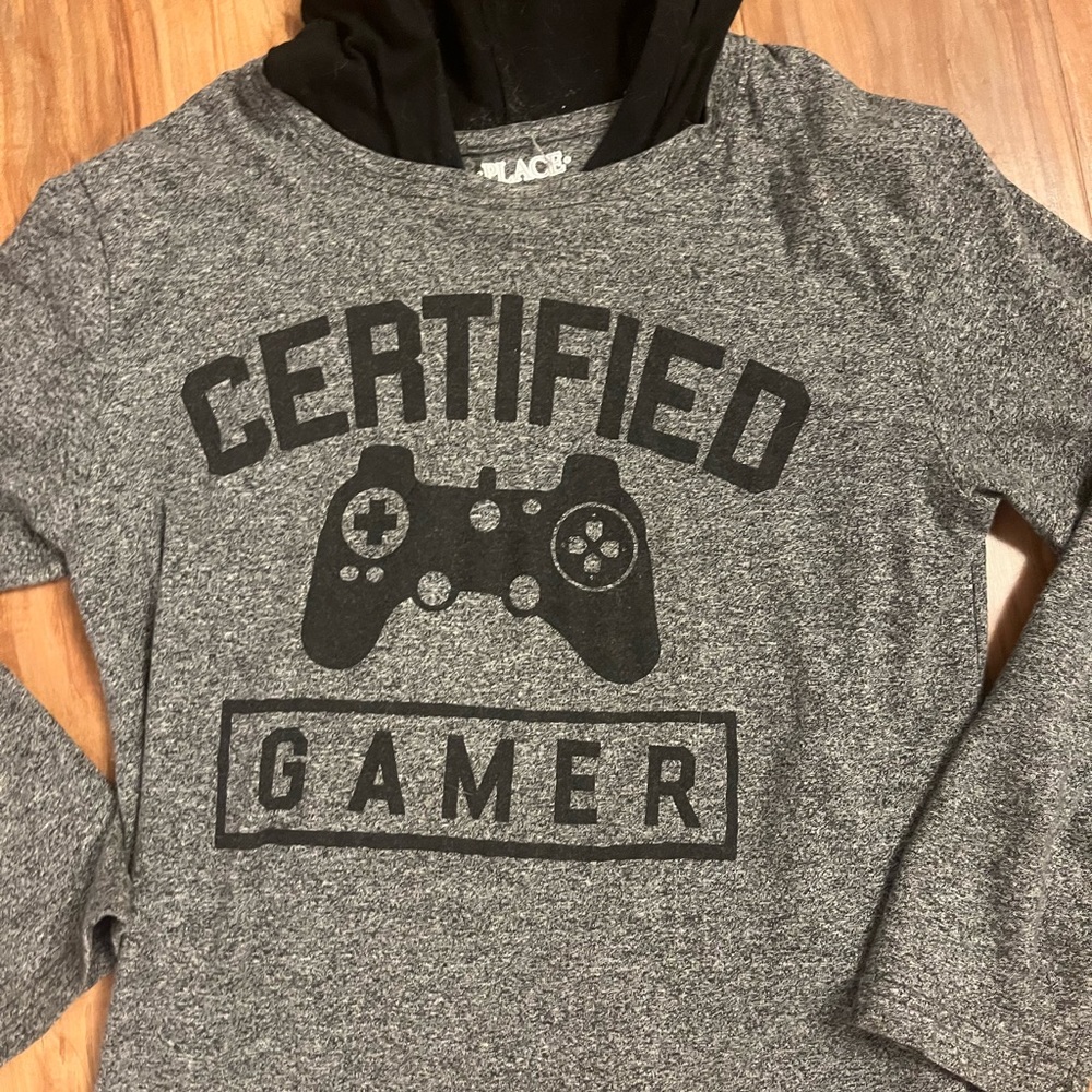 Gamer shirt, cotton with hood
